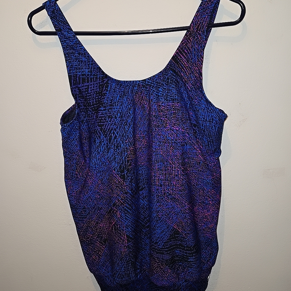 Women's Blue and Purple Sleeveless Top